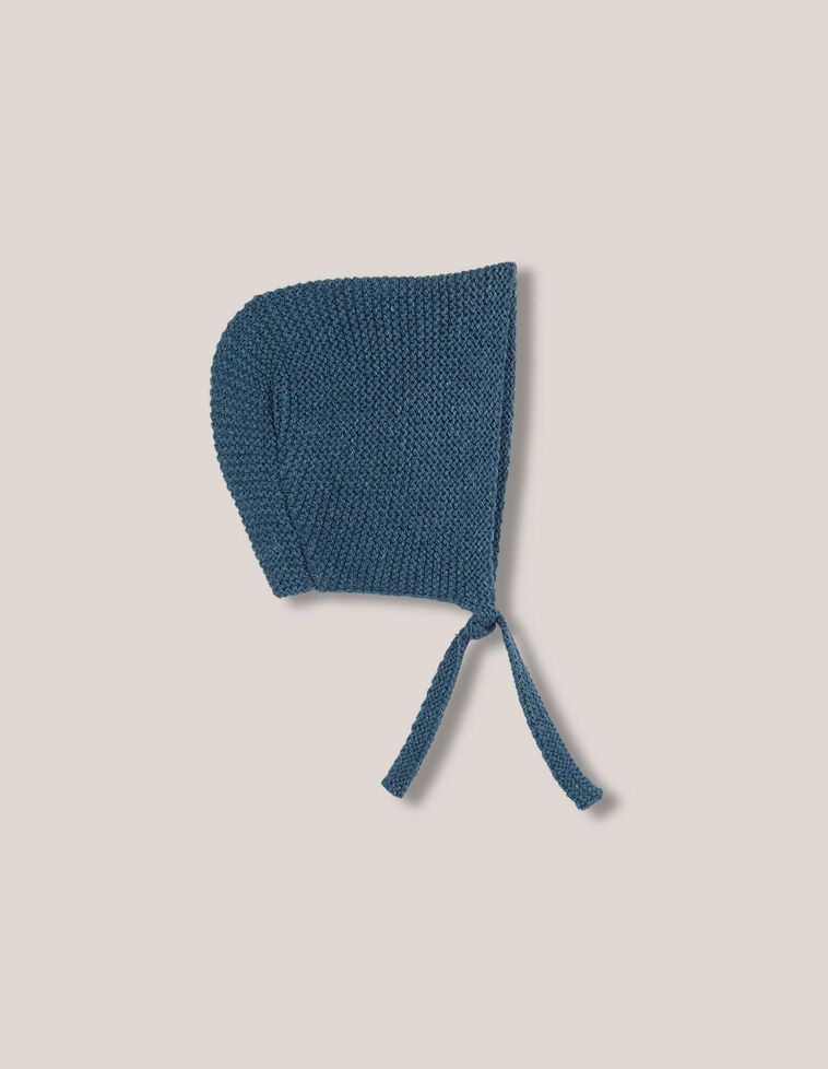 Capuche en tricot bleu