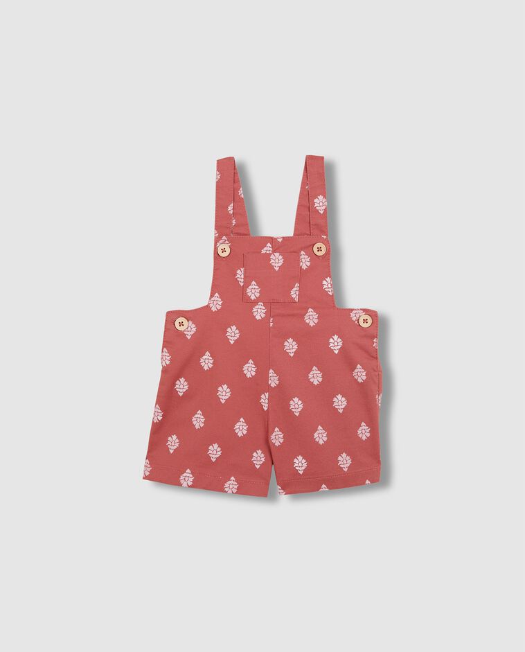 Salopette courte imprim&eacute;e rose