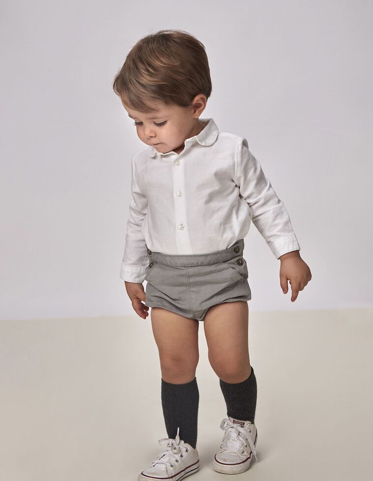 Pagliaccetto Twill Grigio Medio