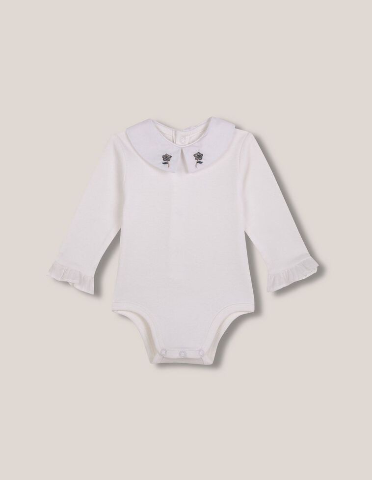 Body avec broderie sur le col blanc