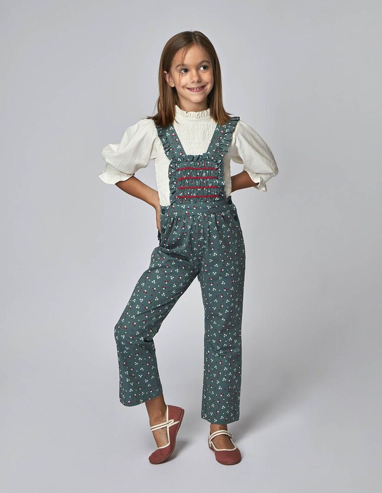 Pantalon à bretelles vert