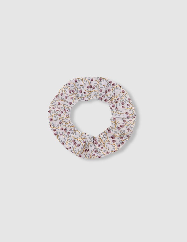 Chouchou avec fleurs lilas
