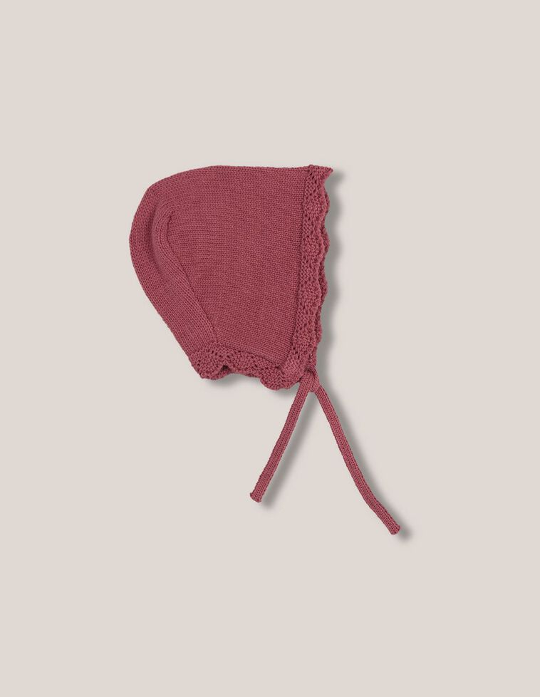 Bonnet finition vague rose