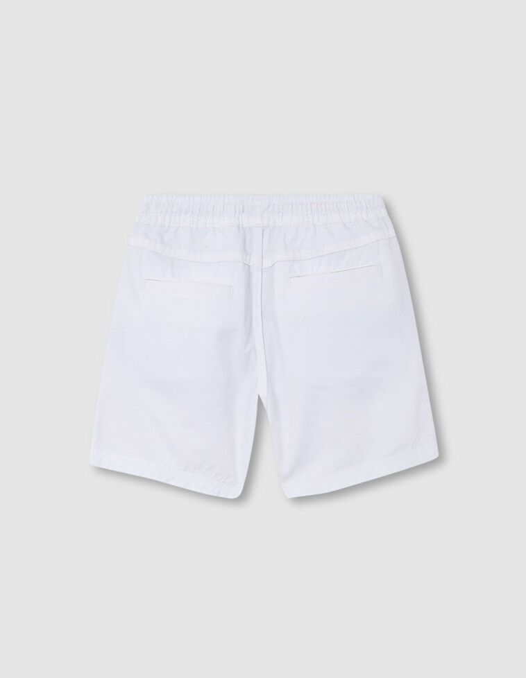 Weiße Bermuda-Shorts mit elastischem Bund