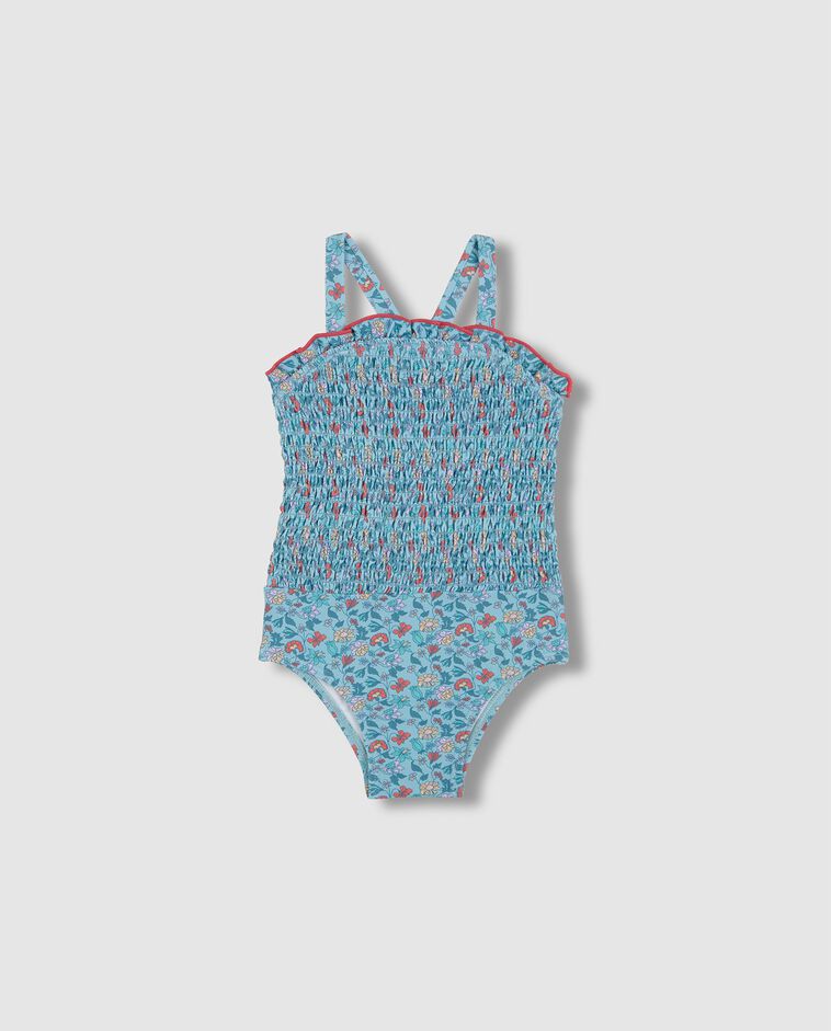Maillot de bain imprim&eacute; fleurs bleu clair