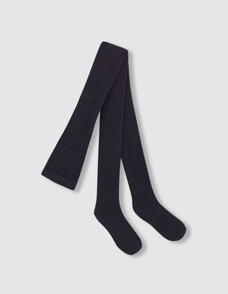 Collants basiques côtelés bleu clair