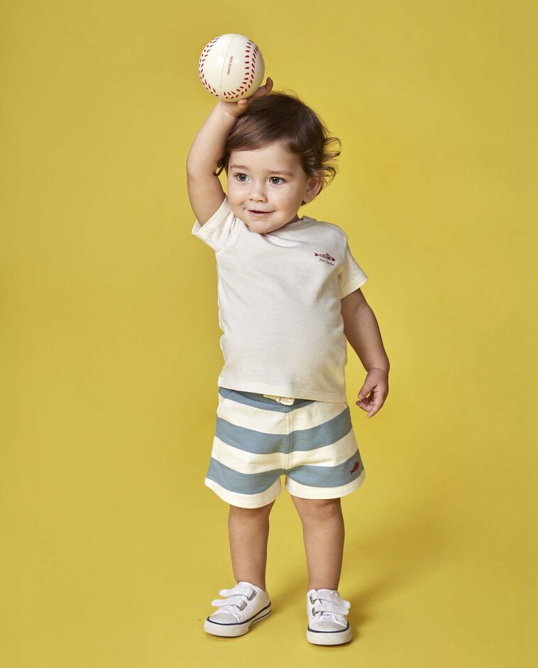 Bermudas de felpa riscas branco/a