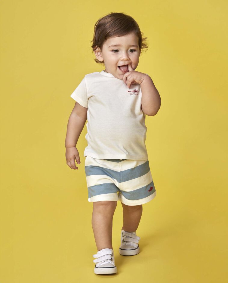 T-shirt estampada peixe branco/a