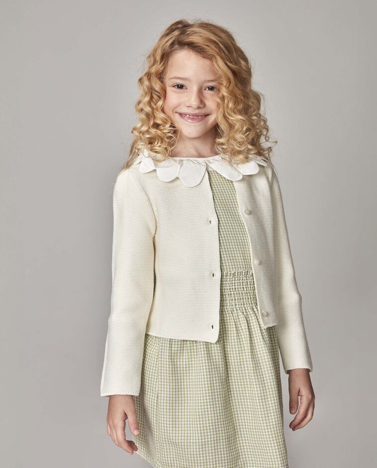 Cardigan en point mousse blanc