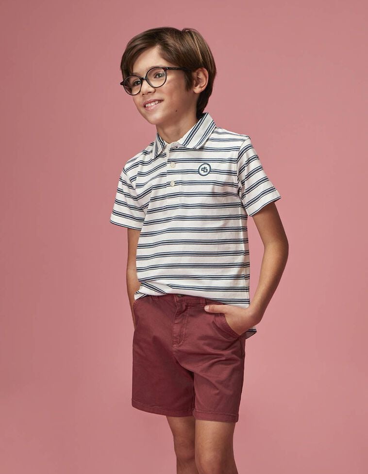 Polo blanc à manches courtes
