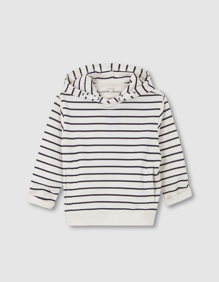 Sweat-shirt com padrão de riscas  cru