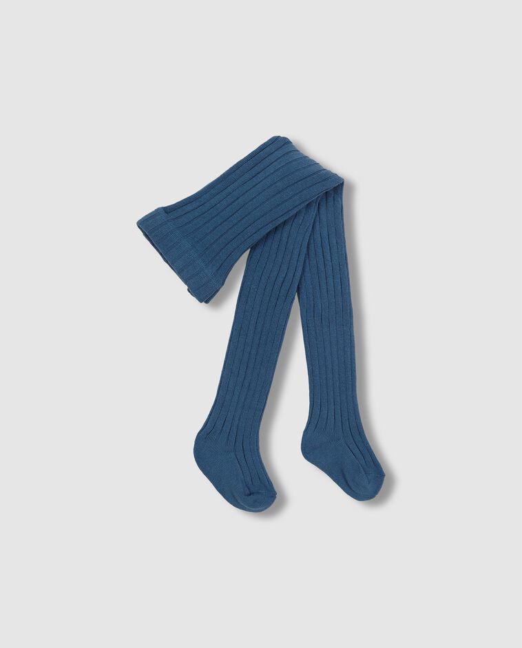 Collants basiques en c&ocirc;tes bleus