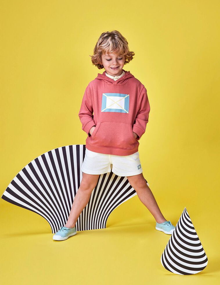 Sweat-shirt com bandeira  coral
