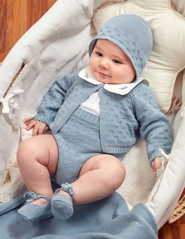 Babygrow sem pernas com orifícios azul claro