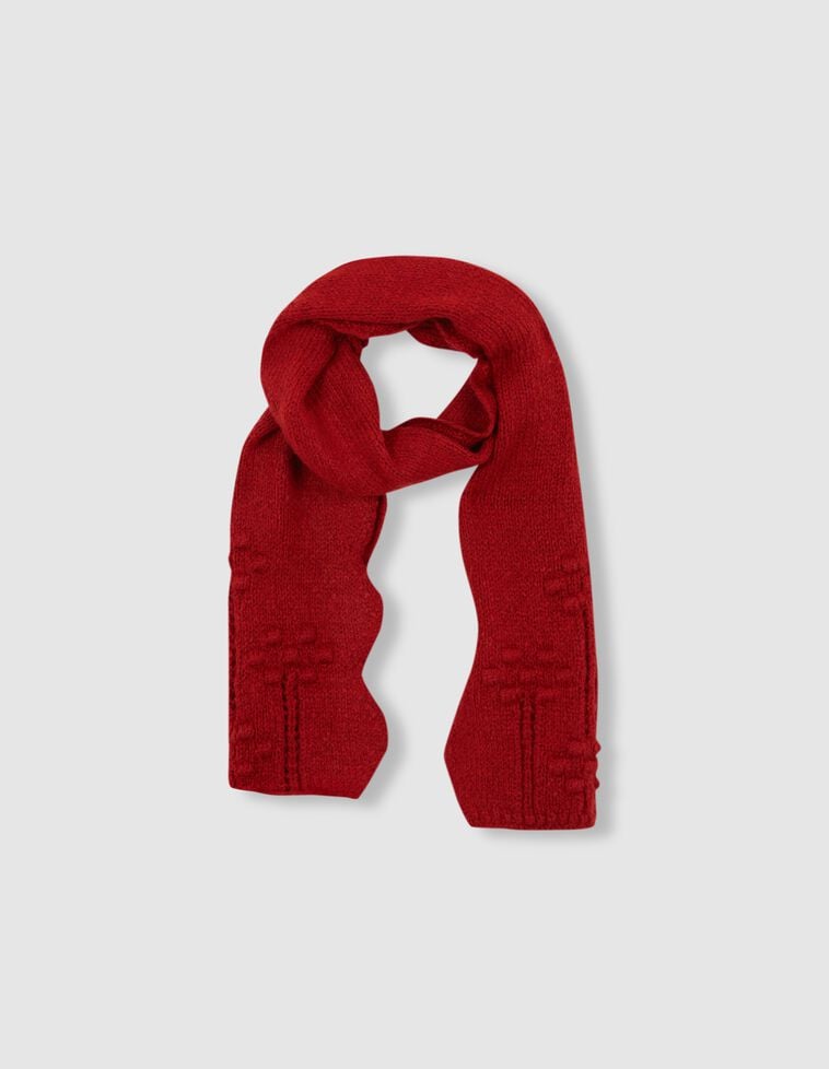 Écharpe ajourée rouge