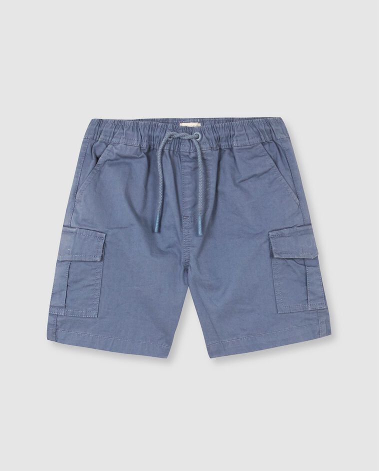 Pantacourt cargo &agrave; taille &eacute;lastique bleu clair