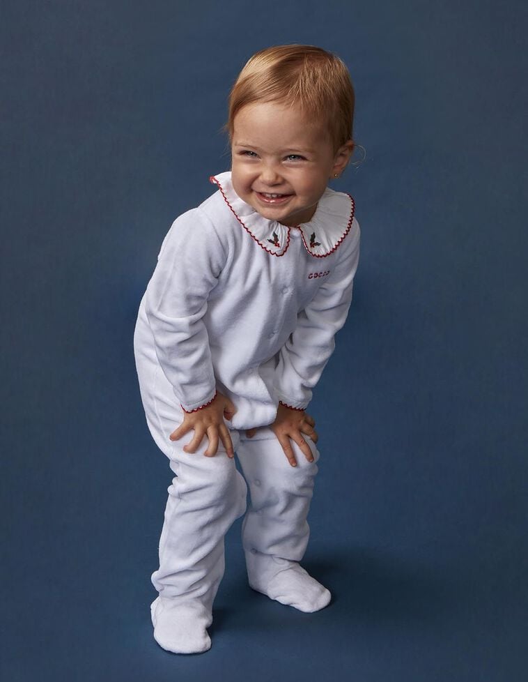 Pijama veludo de Natal branco