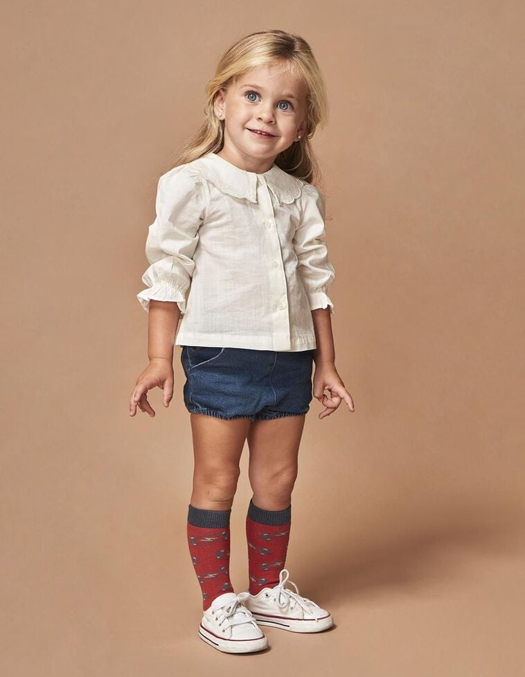 Salopette bouffante en jean bleu clair