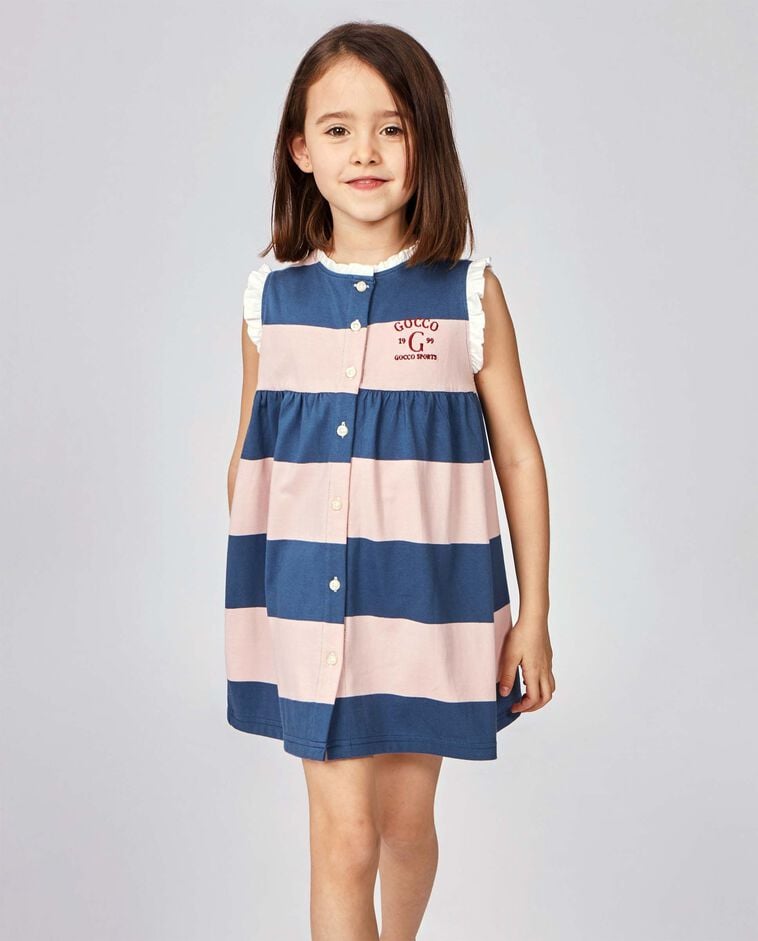 Robe polo &agrave; rayures bleu fonc&eacute;