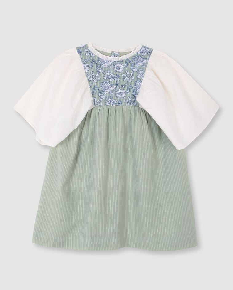 Robe &agrave; empi&egrave;cement imprim&eacute; verte