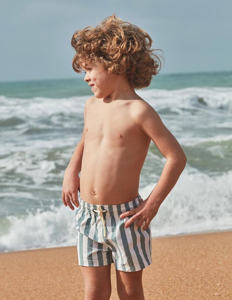 Maillot de bain rayé gris
