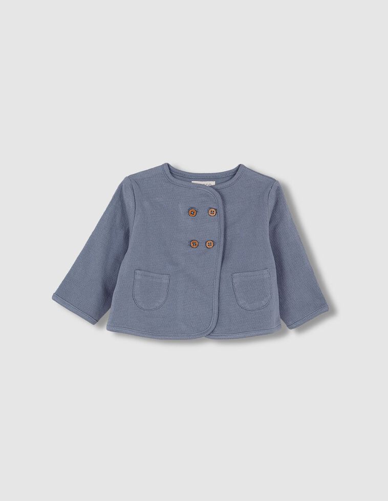 Giacca in jersey color blu antico