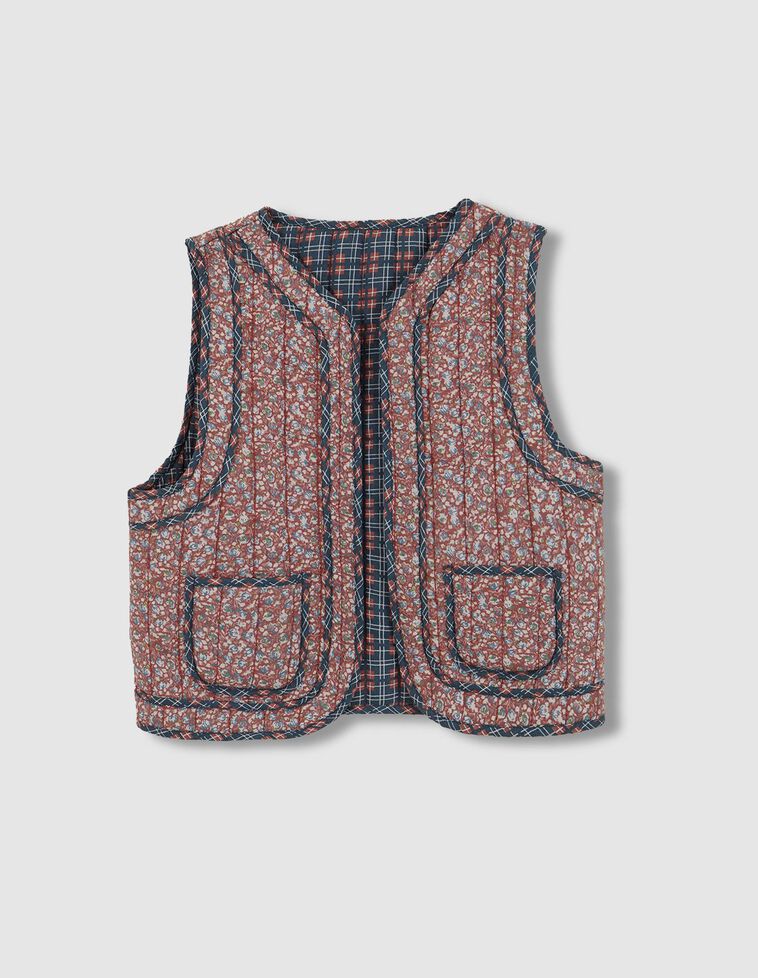 Gilet matelassé réversible grenat