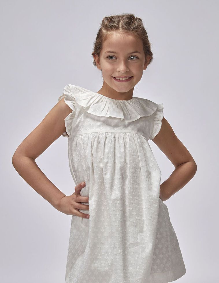 Robe en dobby blanche