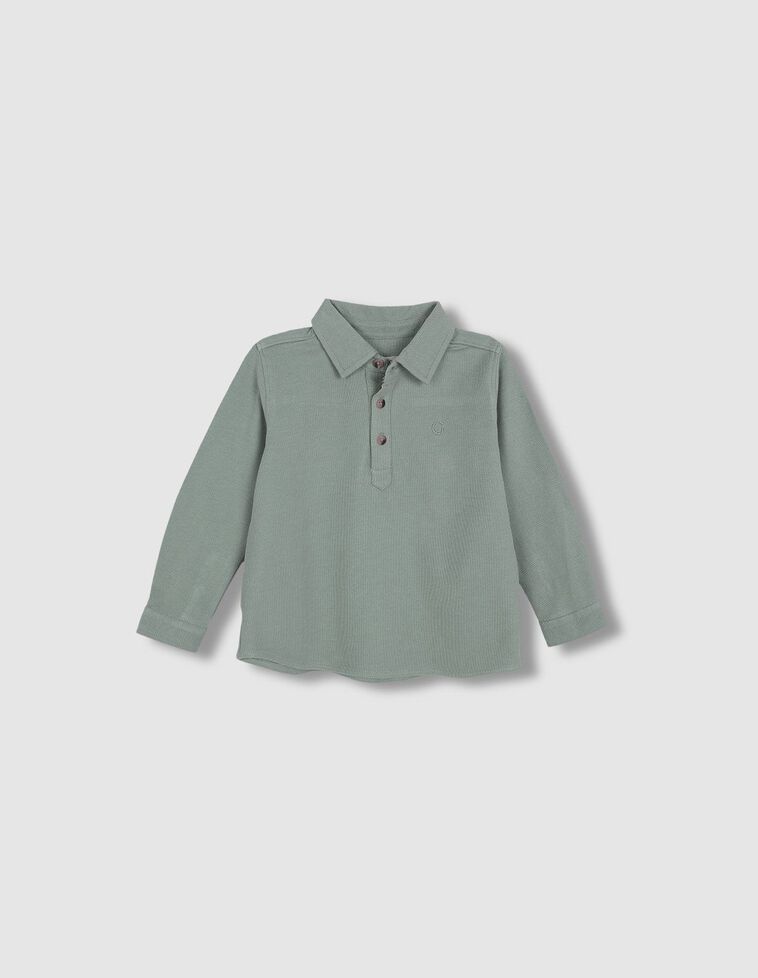 Chemise bleue en piqué
