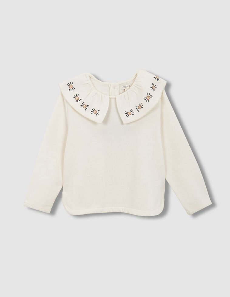 Sweat avec broderies écrues