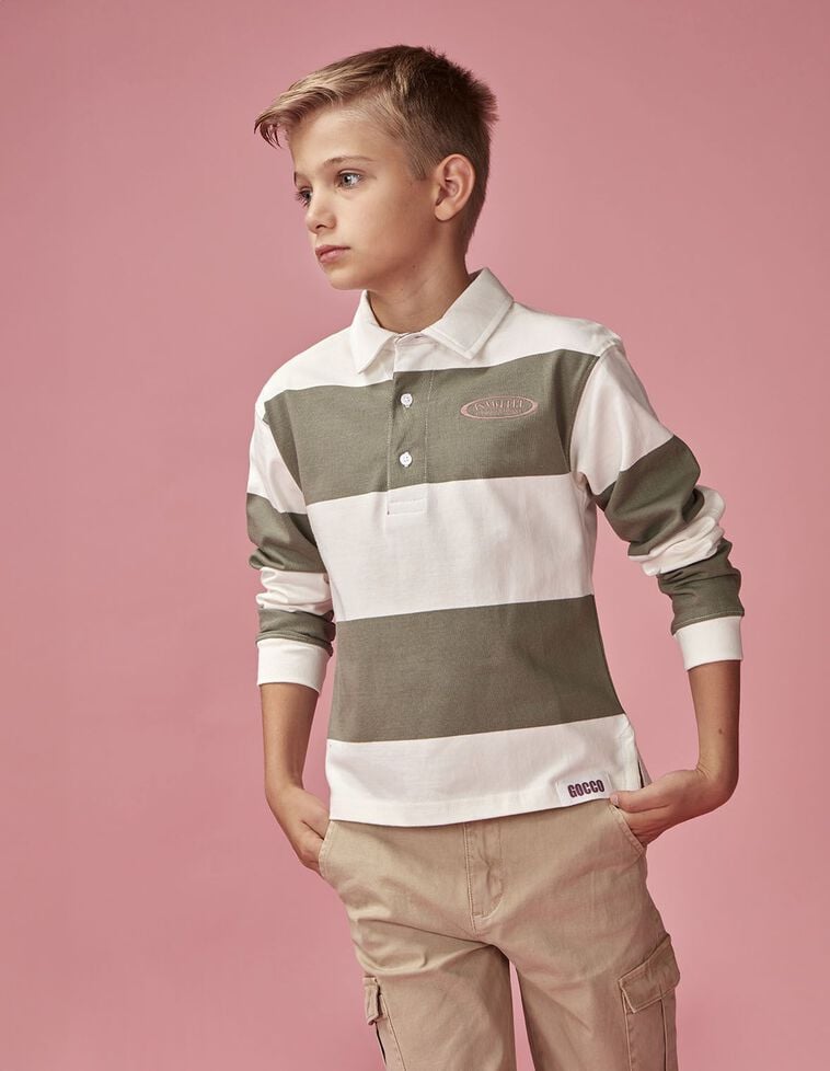 Polo a righe verde
