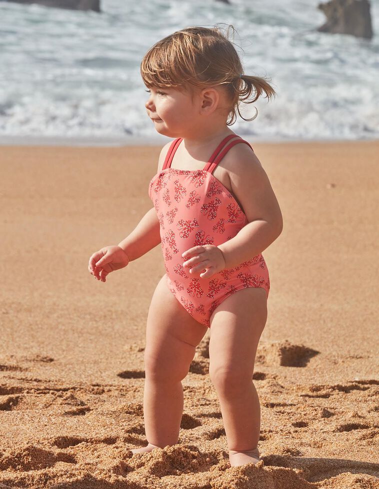Maillot de bain rose imprimé homard