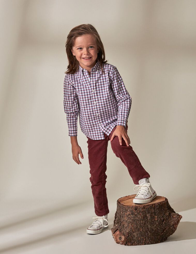Camisa xadrez de algodão vichy