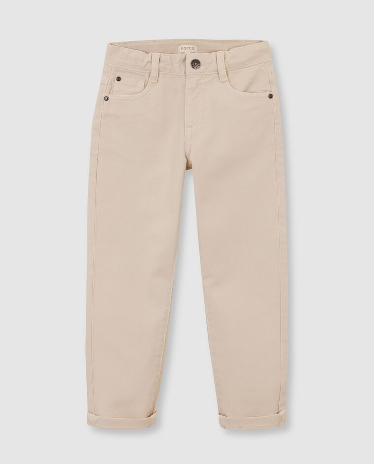 Pantalon cinq poches couleur pierre gar&ccedil;on