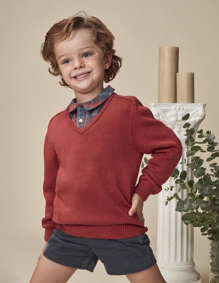 Pull basique bordeaux