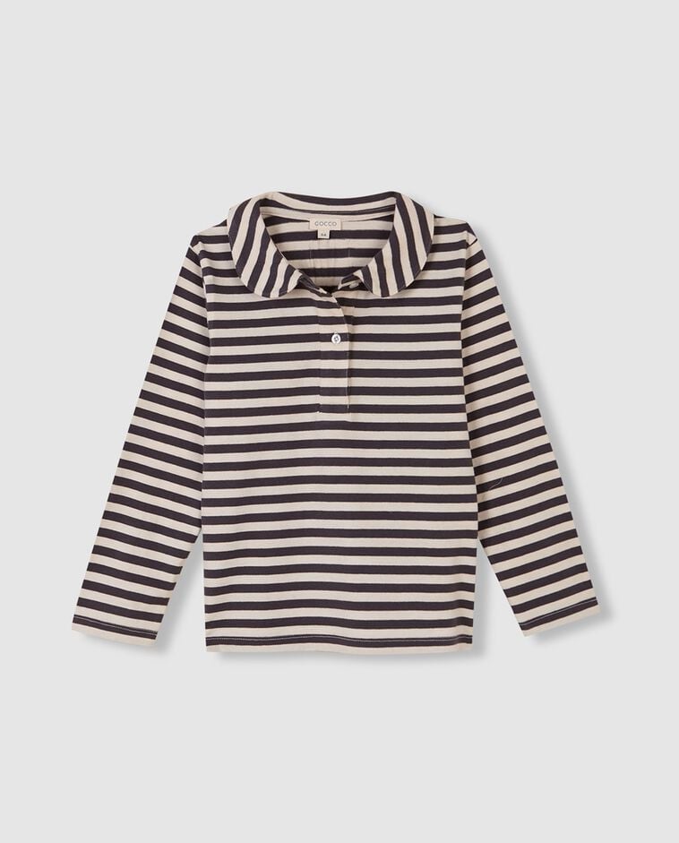 T-shirt gris &agrave; rayures gar&ccedil;on