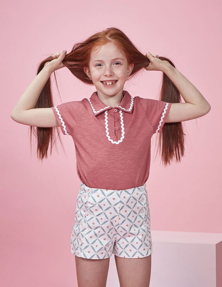 Polo ric rac rose