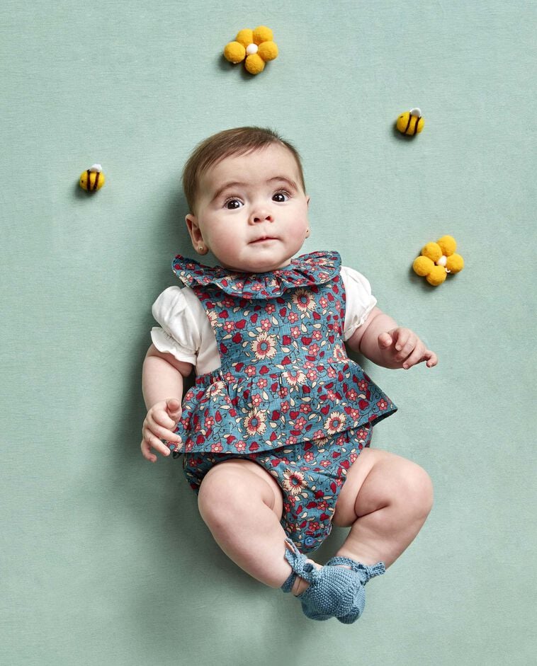 Babygrow flores azul