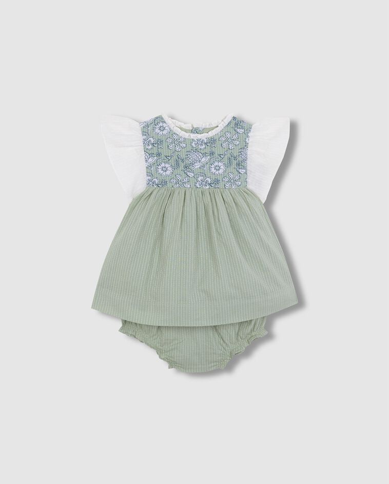 Robe &agrave; empi&egrave;cement imprim&eacute; verte