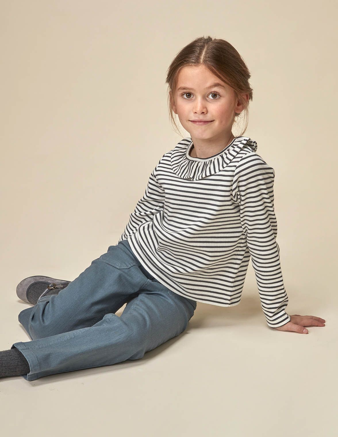 T shirt raye gris