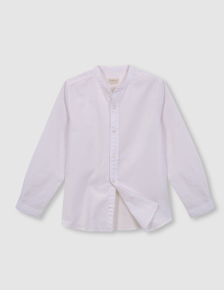 camisa blanca oxford cuello mao