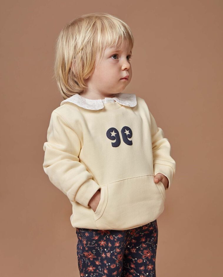 Sweatshirt amarela com estampado de estrela beb&eacute;