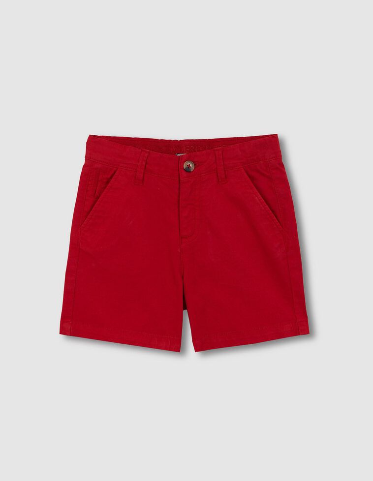 Pantaloni corti chino in sarge rossi