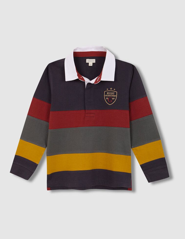Polo bleu avec découpes