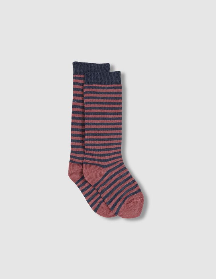 Chaussette rayée rose