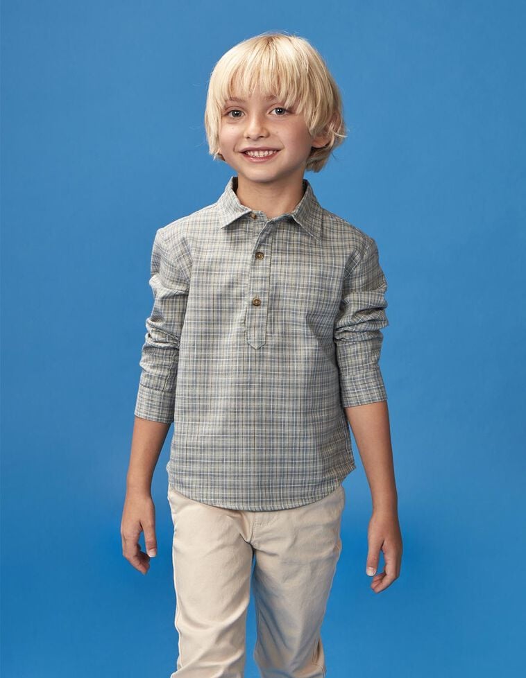 Chemise à carreaux verte