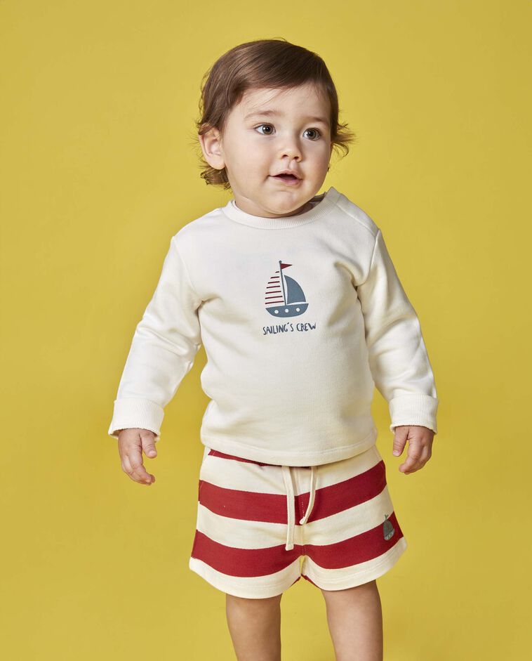 Sweat &agrave; motif blanc