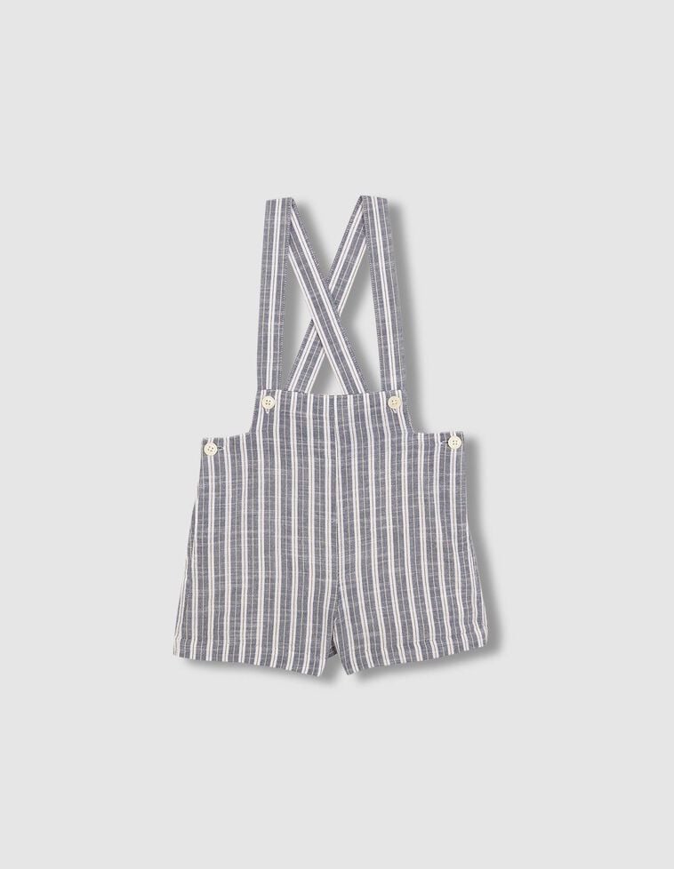 Pantaloni con bretelle a righe verde petrolio