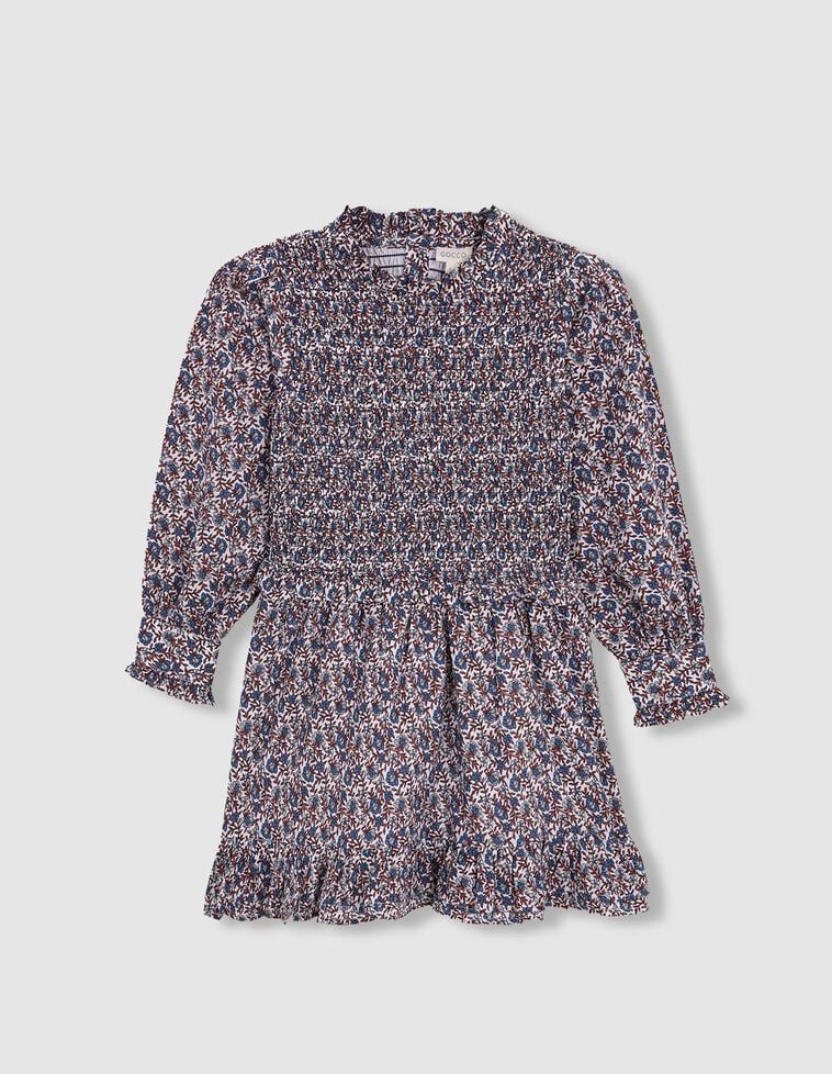 Robe imprimée ajourée blanche