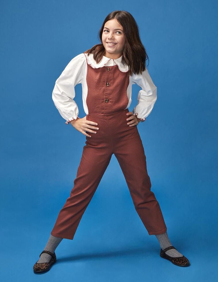 Salopette à ondulations marron